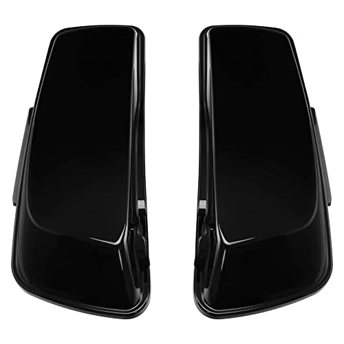 TCT-MOTORPARTS 4" Stretched Hard Saddlebags Bags Fits for Harley CVO Street Glide 2014-2024 - color: Vivid Black w/ Black Latches