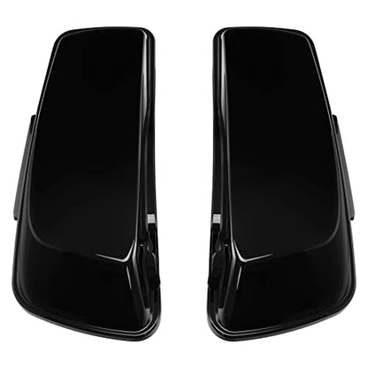 TCT-MOTORPARTS 4" Stretched Hard Saddlebags Bags Fits for Harley CVO Street Glide 2014-2024 - color: Vivid Black w/ Black Latches