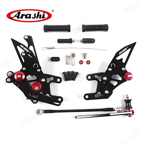 Arashi Version 2.0 Adjustable Rearsets for Honda CBR1000RR 2012-2017 SP include non-ABS, Black - color: Black, size: CBR1000RR 2012-2017 SP include non-ABS