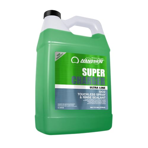 Nanoskin Ultra Line SUPER CHARGER SiO2 Touchless Spray-On/Rinse-Off Sealant 1 Gallon- Car Wash Paint & Glass Spray for Car Detailing | Safe for Cars, Trucks, Motorcycles, RVs & More | 100:1 Dilution - size: 128 Fl Oz (Pack of 1)