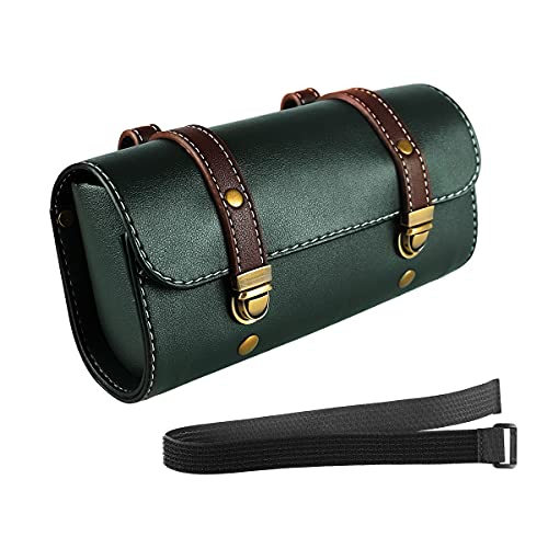YIBO Motorcycle Fork Bag Quick Release Bag Side Bag Waterproof Universal Tool Bag American Bicycle Side Bag Leather Small Tool Bag (Green 2) - color: Green 2