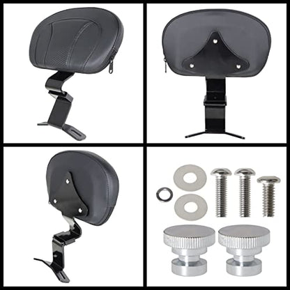 LABLT Black Detachable Front Driver Rider Backrest Pad, Motorcycle Front Driver Back Pad Replacement for Touring CVO Road King Street Glide Electra Glide 2009-2022
