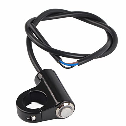 Motorcycle Push Start Button with Horn, Headlight, Brake, Fog Lights - 7/8" (22mm) Automatic Return with Green Light