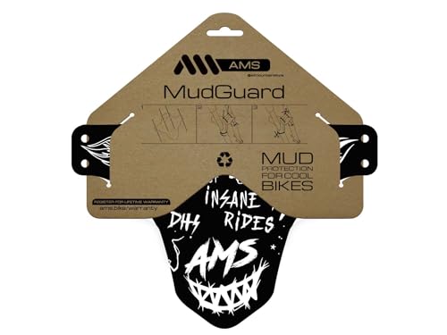 MTB Front Wheel Mud Guard - Lightweight & Durable Protection - Universal Fit - Protect Against Mud, Water Spray and More - color: Hell Gang White