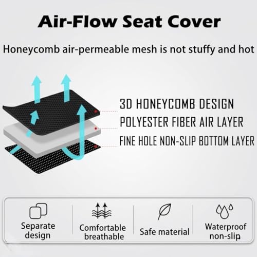 Motorcycle Seat Cover for Aprilia Tuareg 660 2021-2023, 3D Mesh Airflow Breathable Seat Cushion Protector, Anti-Slip Heat Insulation Sun-Proof Saddle Pad Accessories