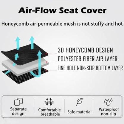 Motorcycle Seat Cover for Aprilia Tuareg 660 2021-2023, 3D Mesh Airflow Breathable Seat Cushion Protector, Anti-Slip Heat Insulation Sun-Proof Saddle Pad Accessories