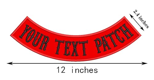 1 Pcs Bottom Patch Custom Embroidered Biker Patches, Personalized Embroidery Rocker Patch Rider Motorcycle Patches for Veterans Vest or Jacket (Red) - color: Red
