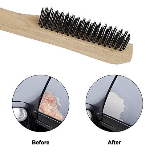 VASTOOLS Wire Brushes Pack of 12. for Cleaning Welding Slag, Rust and Dust. 10" Heavy Duty Carbon Steel Shoe Handle Wire Scratch Brush - style: 10inch-12pc