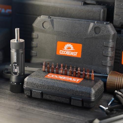coobeast 13Pcs Preset Torque Screwdriver with S2 Bits, 1/4” Drive Torque Wrench Screwdriver Set for Maintenance, Tools, Bike Repairing and Mounting, Inch Pound Torque Range 10-70 In-lb - size: 13 PCS
