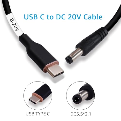 DSD TECH MagicConn SH-CP20B USB Type C PD to DC Power Cable(55x21)-20V - style: 20 V