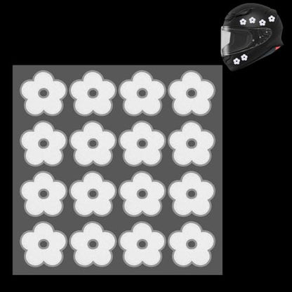 PH PandaHall 6pcs Reflective Stickers White Flower Reflective Decal Self Adhesive Motorcycle Helmet Stickers Waterproof Vinyl Sticker for Laptop Helmet Bicycle Car Motorcycle Bike Trailer Mailbox Bag - color: White