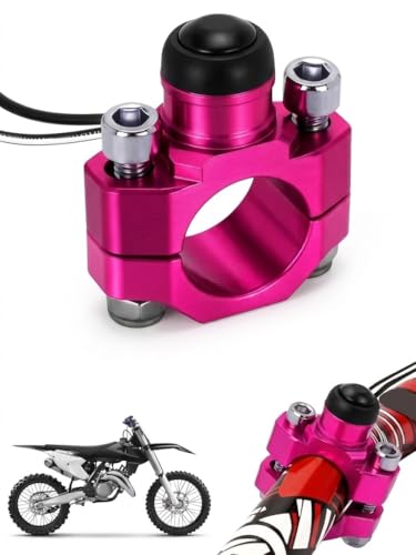 JFG RACING Dirt Bike Engine Stop Start Kill Switch Button CNC with Mounting Backplate Universal for Dirt Pit Bike MX Motocross Supermoto Racing ATV Quad KAYO-Pink - color: Pink, size: Medium