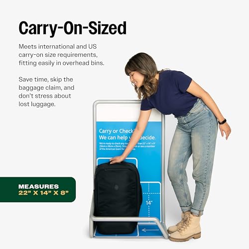 Tortuga 40L Travel Backpack Lite, Black - Large Carry-On Travel Bag | For Men and Women - Durable, Comfortable, Easy to Pack, Airline-Approved Bag with Laptop Compartment
