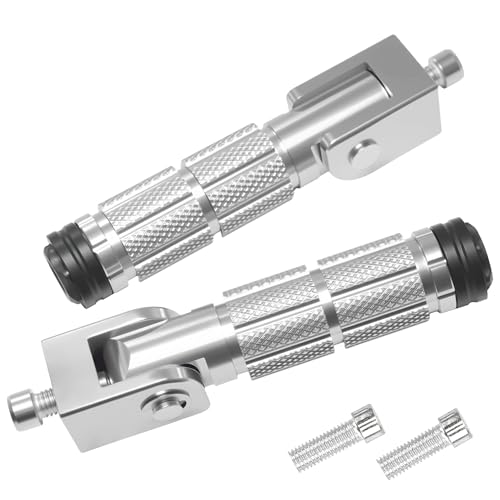 Motorcycle M8 Foot Pegs 90 Degree Foldable Bike Pegs CNC Anti-Skid Universal For Super73 Yamaha Honda Suzuki Aprilia Electric Car Motorbike Scooter Mini Bike Ebike Dirt Bike Go Kart (Silver, Type B) - color: Silver, size: Type B