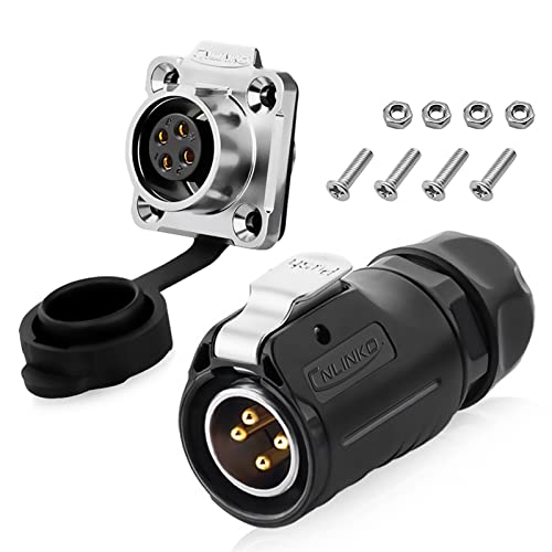 4 Pin Connector, Waterproof Industrial Solder Connector, Aviation Wire Connector for Automotive, Power, Marine, New Energy, Solar Energy, and Other Indoor/Outdoor Electrical Connections - style: 4PIN