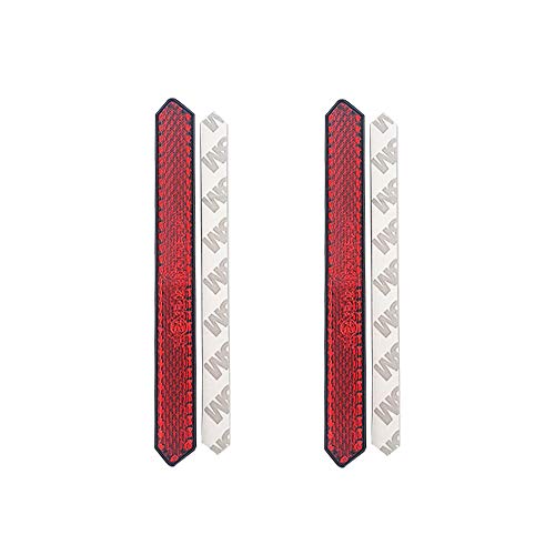 Self-Adhesive Slim Reflectors, High-Visibility Reflector for Motorcycles, Cars, Trucks, Trailers (Red, 2-Pack) - color: 05.Red – Adhesive | 5.27x0.59x0.33 inch, style: Slim Reflectors