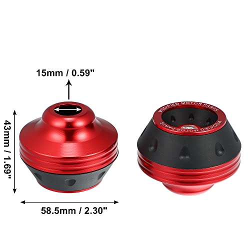 X AUTOHAUX Pair Motorcycle Wheel Front Fork Frame Sliders Falling Protection Red Universal - color: Red