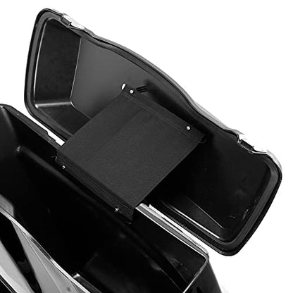 XMT-MOTO Stretched Hard Saddlebags Saddle bags for Harley 1994-2013 Touring models road glide, road king, ultra, street glide, electra glide and 1984-2017 Softail models,Gloss Black/Black Latches - color: Gloss Black/Black Latches, size: Stretched