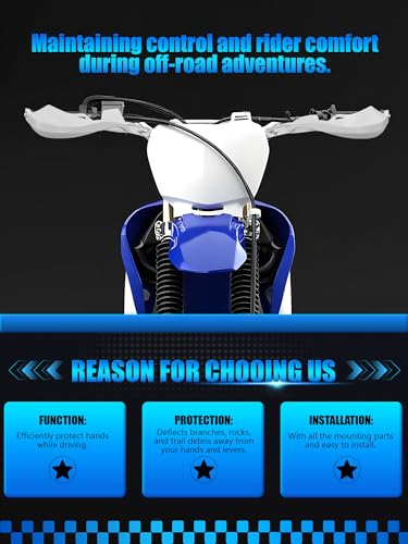 JFG RACING Dirt Bike Handguards,7/8" and 1 1/8" Handlebar Dirtbike Hand Guards Accessories Universal for CRF XR YZF XC KX 125 150 250 300 Motorcycle ATV Pit Bike Ebike Motocross Enduro MX-White - color: white