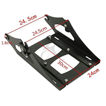 TCMT 13.7" King Motorcycle Trunk Backrest Pad Two Up Mounting Rack Fit For Harley 2014-2025 Touring CVO Road King Road Glide Street Glide Electra Glide Pack - color: Style B Black 2 Up Rack#2