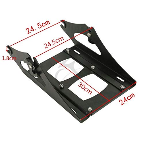 TCMT 13.7" King Motorcycle Trunk Backrest Pad Luggage Rack Two Up Mount Rack Base Plate Fit For Harley 2014-2025 Touring CVO Road King Road Glide Street Glide Electra Glide Pack - color: Style C Black 2 Up Rack#2+Base Plate