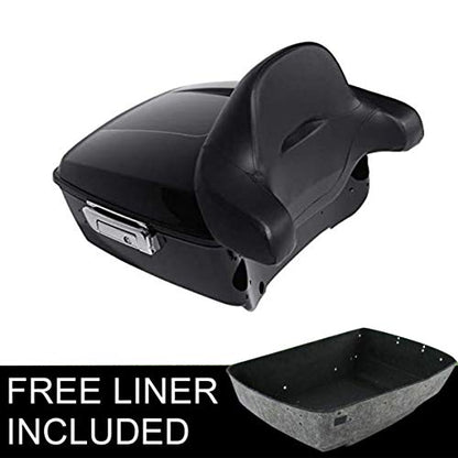 SLMOTO 13.7" King Tour Trunk Backrest, 13.7" Chopped Backrest Mounting Rack Round Fit For Harley Road King Road Glide Street Glide FLHXSE and CVO Limited FLHTKSE 2014-2025 - color: AStyle #09