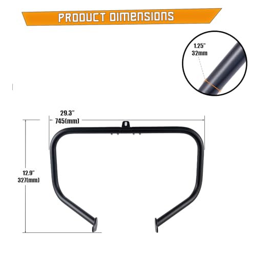 Kinglemc Crash Bar Engine Guard Highway Freeway Bar for Harley Davidson Breakout Blackline Rocker Softail Standard Custom Springer Deuce Night Train 2000-2017 (Black-Arc Style) - color: Black-Arc Style