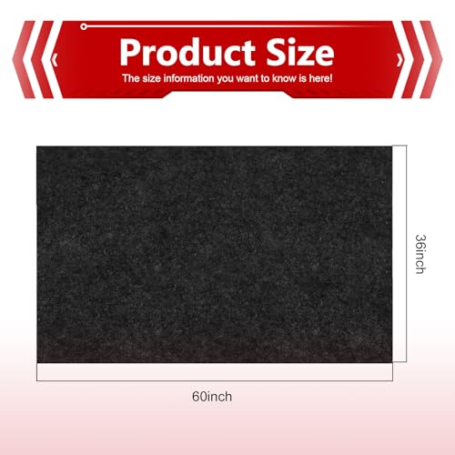 Heavy Duty Garage Floor Mat, 36" x 60" Oil Spill Mat for Under Car Driveway, Waterproof Non-slip Protective Flooring for Under Cars, Universal for Garage Maintenance Scenarios (Black)