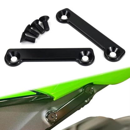 Rear Footpeg Block Off Plates, Passenger Foot Pegs Removal Delete Kits for Kawasaki Ninja ZX-6R / ZX636 2009-2025, ZX6R / ZX636 ABS 2019-2021, 2 PCS Footrest Hole Cover CNC Aluminum, Black