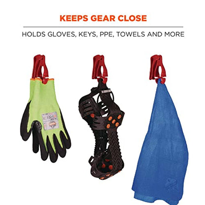 Ergodyne Squids 3405 Glove Clip Holder - Belt Clip (Pack of 2) - color: אדום (Red), size: 1 Count (Pack of 2)