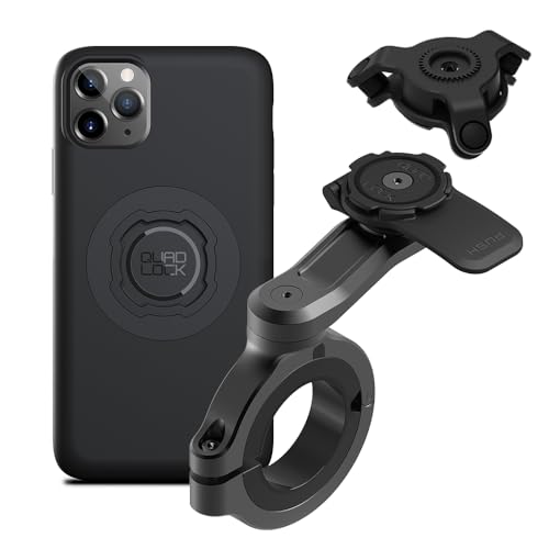 Quad Lock Motorcycle Handlebar Phone Mount PRO - Large with Vibration Dampener and MAG Phone Case for iPhone 11 Pro Max - size: iPhone 11 Pro Max