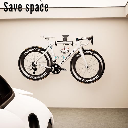 Bicycle Wall Mount Bike Rack Garage Wall Mount Bike Hooks Garage Bike Storage Rack for Indoor Home Horizontal Bicycle Wall Hanger Heavy Duty Metal Bike Holder for Road Mountain Hybrid Bikes - size: Single Piece