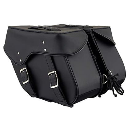 Milwaukee Leather PVC 2-Strap Throw-Over Easy Zip off and off Motorcycle Saddlebags - Medium - color: SH55201ZB-BLACK, size: Medium