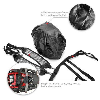 Motorcycle Tail Bag 15L-20L Expandable Motorcycle Backpack Helmet Bag ABS Hard Shell Waterproof Motorbike Storage Bags, Dual Use Luggage Rucksacks with Storage(Carbon)