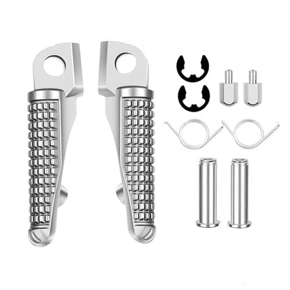 Kawasaki Foot Pegs Motorcycle Front Footpeg Footrest For Kawasaki ZX-10R EX650 650R VERSYS Z750 Z750S ZX-6R/9R/10R/12R GTR1400 ZZR1200 Z1000 - color: Silver