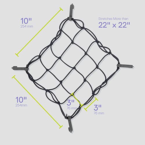 Small Cargo Net by Delta Cycle - Expandable Bungee Net with Hooks Stretches to 22" x 22" - Bike Cargo Net Keeps Your Gear Tightly in Place for Bikes & Kayaks - style: Cargo Net