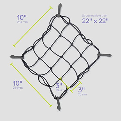Small Cargo Net by Delta Cycle - Expandable Bungee Net with Hooks Stretches to 22" x 22" - Bike Cargo Net Keeps Your Gear Tightly in Place for Bikes & Kayaks - style: Cargo Net