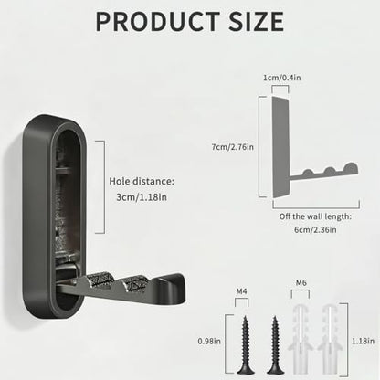6PCS Foldable Wall Hooks, Zinc Alloy Flip Down Hooks, Retractable Wall Hooks for Bathroom, Entryway, Hanging Coats Hats Bags Keys (Black) - color: Black, size: 6 Hooks