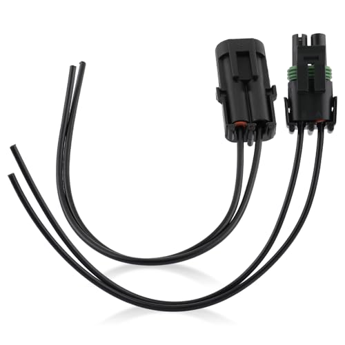 MOTOALL Weather Pack 2 Pin Connectors Male & Female Socket Wiring Harness Plug Wire Pigtail Loom 12-16 AWG 20Amp for Cars Trucks Motorcycle Boat Trailer Marine Jetski 12010973 & 12015792