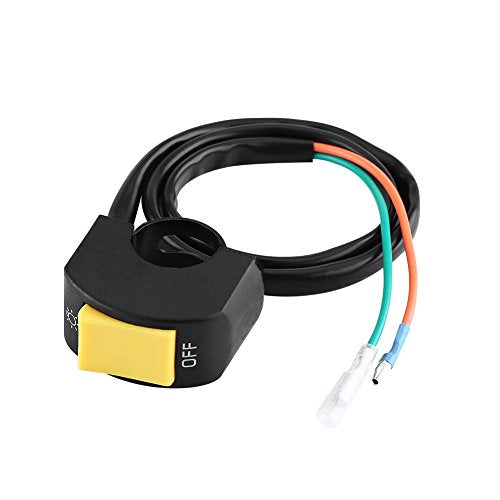 Motorcycle Handlebar Mount Switch, Universal 12V 10A 7/8inch Mount LED Headlight On/Off Switch with Button(Yellow)