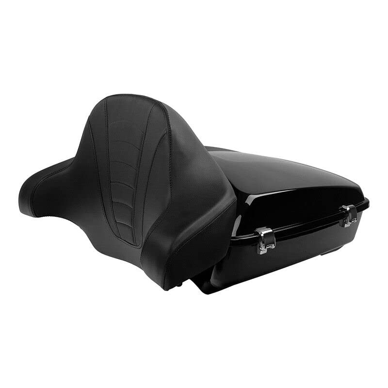 TCMT Chopped Motorcycle Trunk Box Backrest Mounting Rack Fit For Harley Touring 1997-2008 Road King Road Street Electra Glide Pack - color: Set B1 Chrome Latches#Chrome Rack