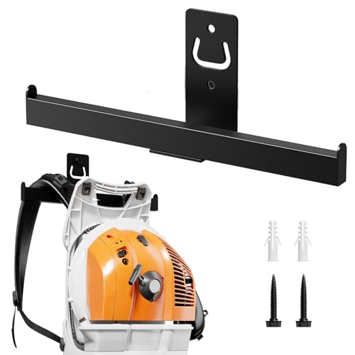 Backpack Leaf Blower Hanger, Backpack Sprayer Wall Mount,Heary Duty Chainsaw Blower Storage Organizer Holder for Garage Storage, Weed Eater Hanger, Lawn Care Accessories, 1 Pack - color: Black 1 Pack