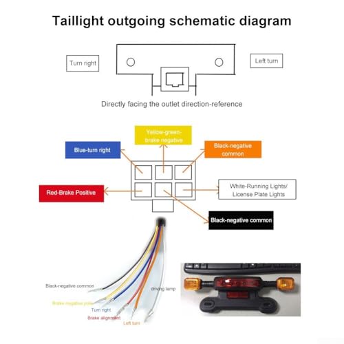 LED Electric Bicycle Tail Light, Bike Rear Lights, Led Flashlight 12V Motorcycle Turn Signal Brake Assembly With Driving Black Yellow Waterproof For 2 Wheel Vehicle