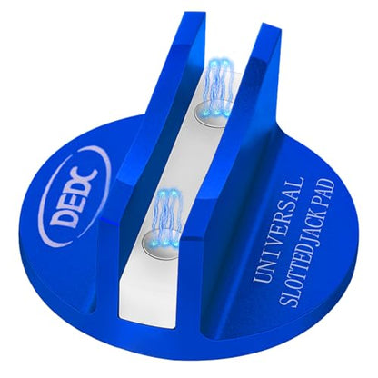 DEDC Universal Aluminum Grooved Magnetic Jack Pad Blue 1 Pc, Jacking Puck Pinch Weld Frame Rail Adapter, Jack Accessories for Mechanics - size: Blue 1 Pc