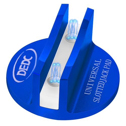 DEDC Universal Aluminum Grooved Magnetic Jack Pad Blue 1 Pc, Jacking Puck Pinch Weld Frame Rail Adapter, Jack Accessories for Mechanics - size: Blue 1 Pc