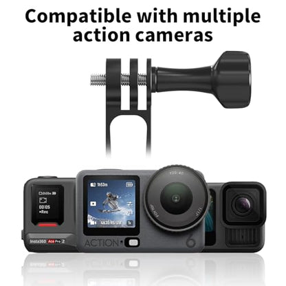 Aluminum Alloy Extension Arm for Gopro, Metal Pole Mount Helmet Stick Extension Arm Mount for Gopro Hero 13/12/11/10/9/MAX/8/7/6, DJI Action 5 Pro/4/3/2, Insta 360 One RS and More (Black-7.1in'')