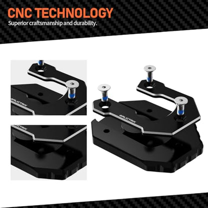 Compatible with KAWASAKI Vulcans S 650 VN650 2015-2024 VULCANS CAFE 2023-2024 Motorcycle Accessories Side Stand Plate Pad Kickstand Extension Enlarge Pad Foot Pegs (Black) - color: Black