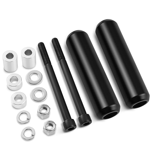 6.5" Al Motorcycle Frame Sliders Falling Crash Protector Upper Shock Mount Guards Falling Side Protector Fit for Dyna 2006-2017 (Smooth Style) - color: 6.5 Inch-Gripple(AL)-Black, size: For Harley Dyna 2006-2017