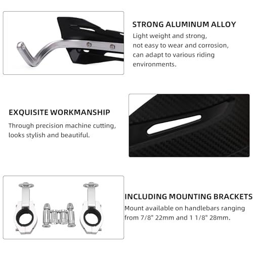 JFG RACING Dirt Bike Handguards,Universal 7/8" 22mm and 1 1/8" 28mm Handlebar Motorcycle Hand Guards for CRF XR YZF XC KX 125 150 250 300 Dirtbike Motocross Supermoto ATV Scooter Enduro Ebike-Black - color: black