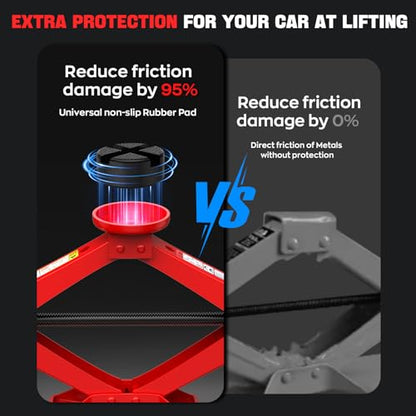 Scissor Jack for Car 2.5 Ton(5512 lbs) Car Jack Kit, Tire Changing kit with Lug Wrench Portable Auto Jack Tool Tire Jack for Car SUV MPV - size: 2.5T-R Scissor Jack with Lug Wrench